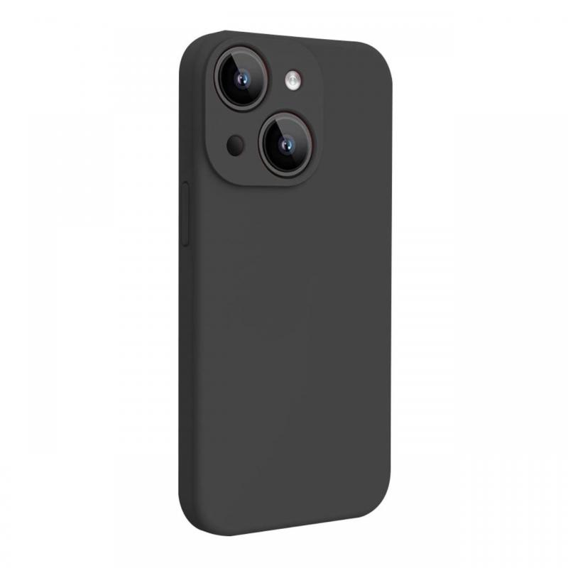 Lemontti Husa Liquid Silicon MagCharge iPhone 15 Plus Negru (protectie 360°, material fin, captusit cu microfibra)