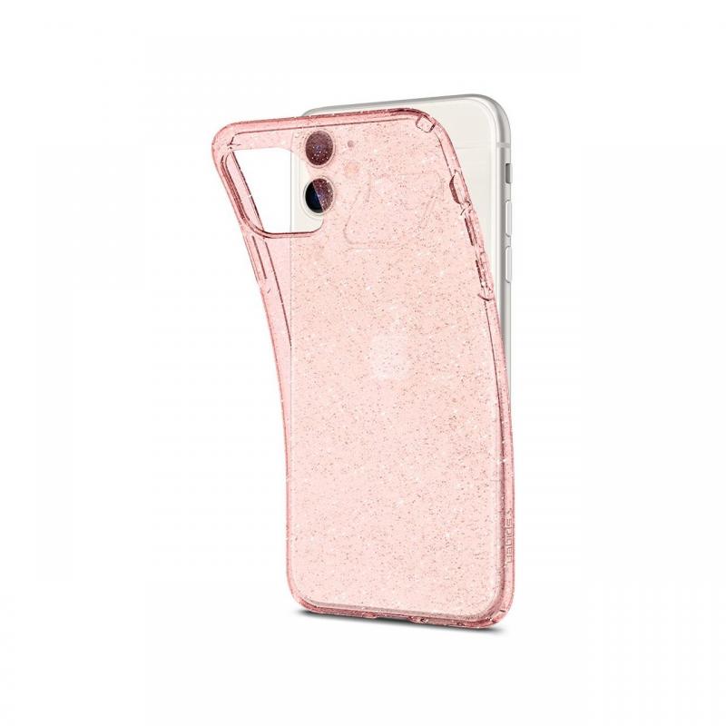 Husa iPhone 12 Mini Spigen Liquid Crystal Glitter Rose Quartz