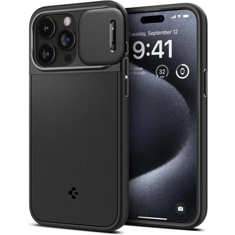 Spigen Husa Optik Armor MagSafe iPhone 15 Pro Black