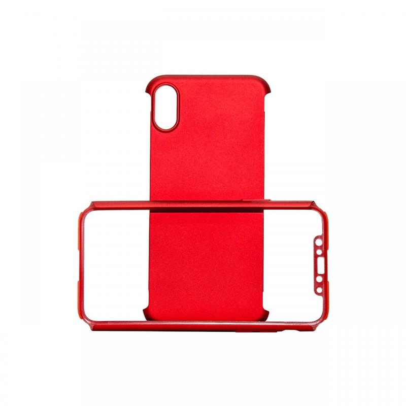 Carcasa iPhone X / XS Just Must Defense 360 Red (3 piese: protectie spate, protectie fata, folie Fle
