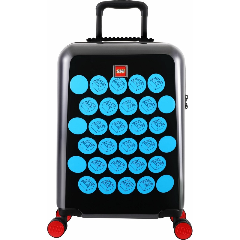 Troller 20 Inch, Material Abs, Lego Brick Dots - Negru Cu Puncte Albastre