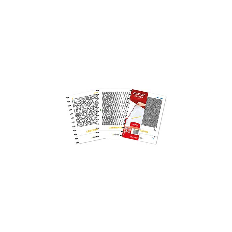  Caiet A4, 72 File - 90g/mp, Coperta Carton Embosat + Pp - Labyrinth, Aurora Adoc Crea - Dictando 