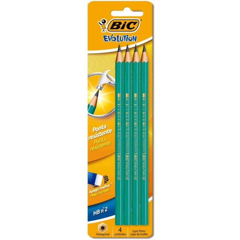  Creion Grafit Bic Eco Evolution 650, 4 Buc/set, Mina Hb 