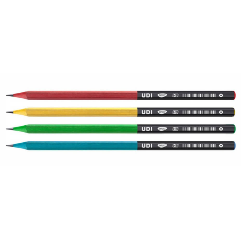 Set 72 Creioane Daco Udi, cu Radiera, Corp Diverse Culori