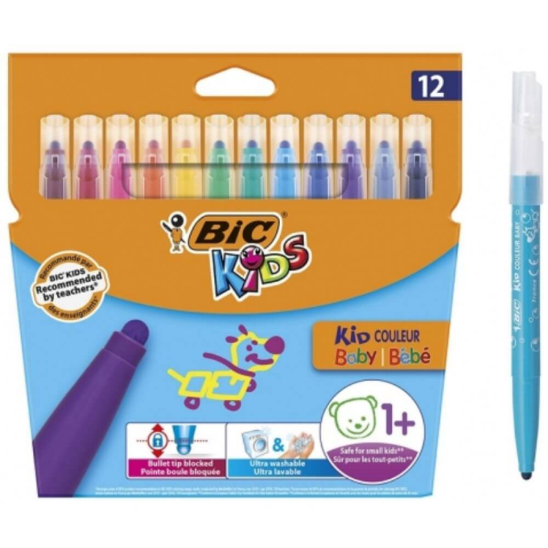  Carioci Colorate Bic Kid Couleur Baby, 12 Buc/set 