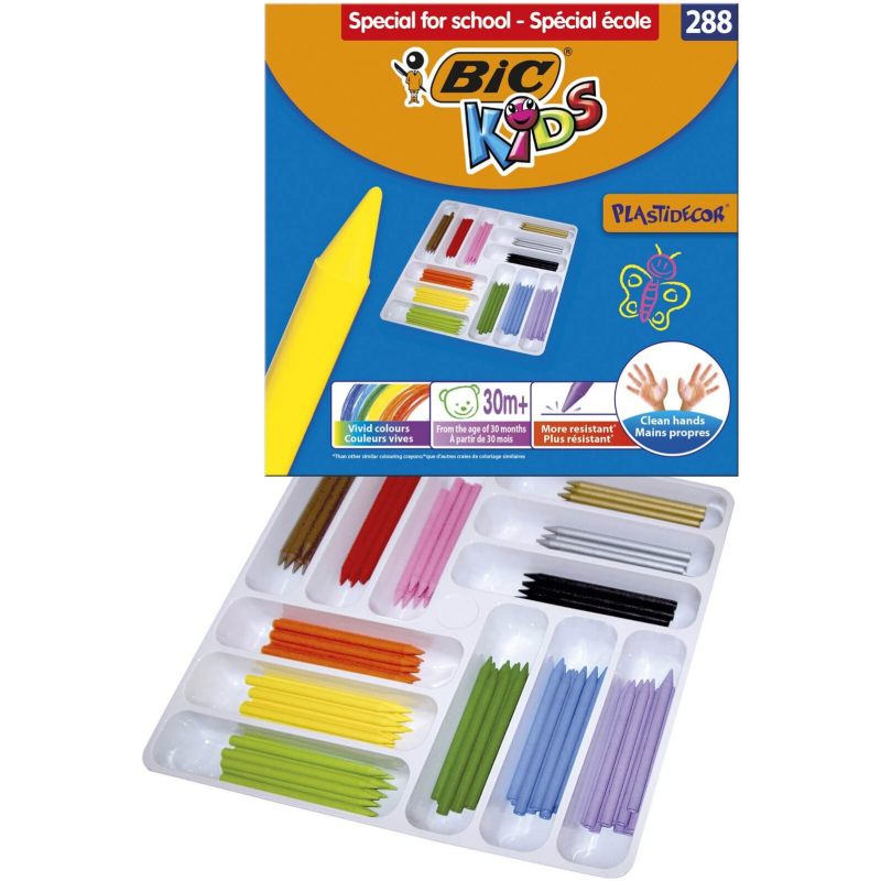  Creioane Cerate Plastifiate Bic Plastidecor, 288 Buc/set 