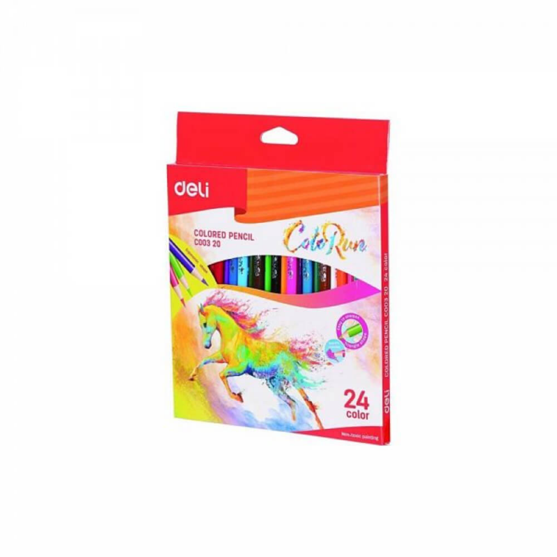 Set 24 Creioane Colorate, Deli ColoRun, Diverse Culori