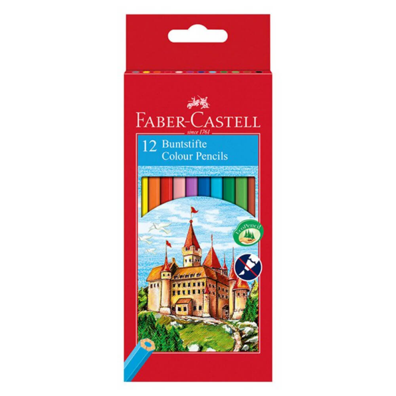 Creioane Colorate Faber-Castell Eco, 12 Buc/Set, Culori Asortate