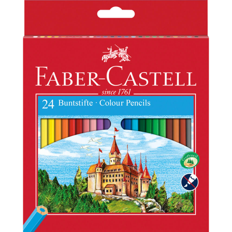 Creioane Colorate Faber-Castell Eco, 24 Buc/Set, Culori Asortate
