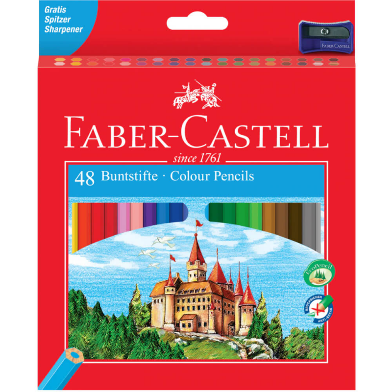 Creioane Colorate Faber-Castell Eco, 48 Buc/Set, Culori Asortate
