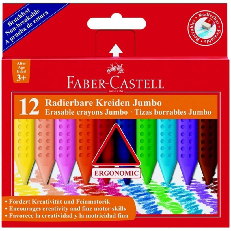 Set 12 Creioane Colorate Faber-Castell Grip Jumbo