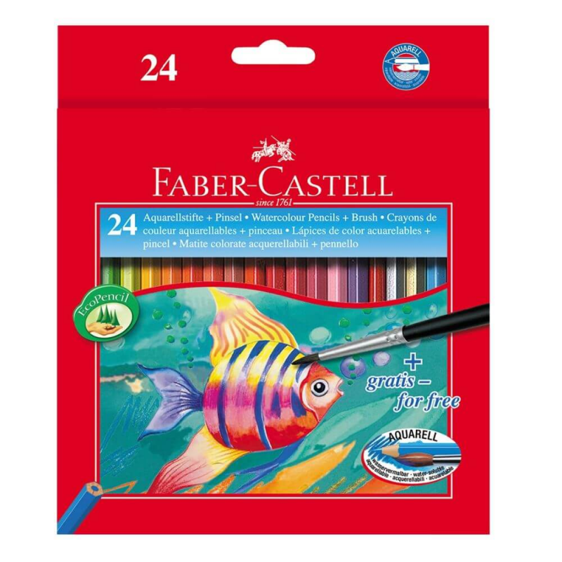 Set 24 Creioane Colorate Acuarelabile Faber-Castell, Hexagonale