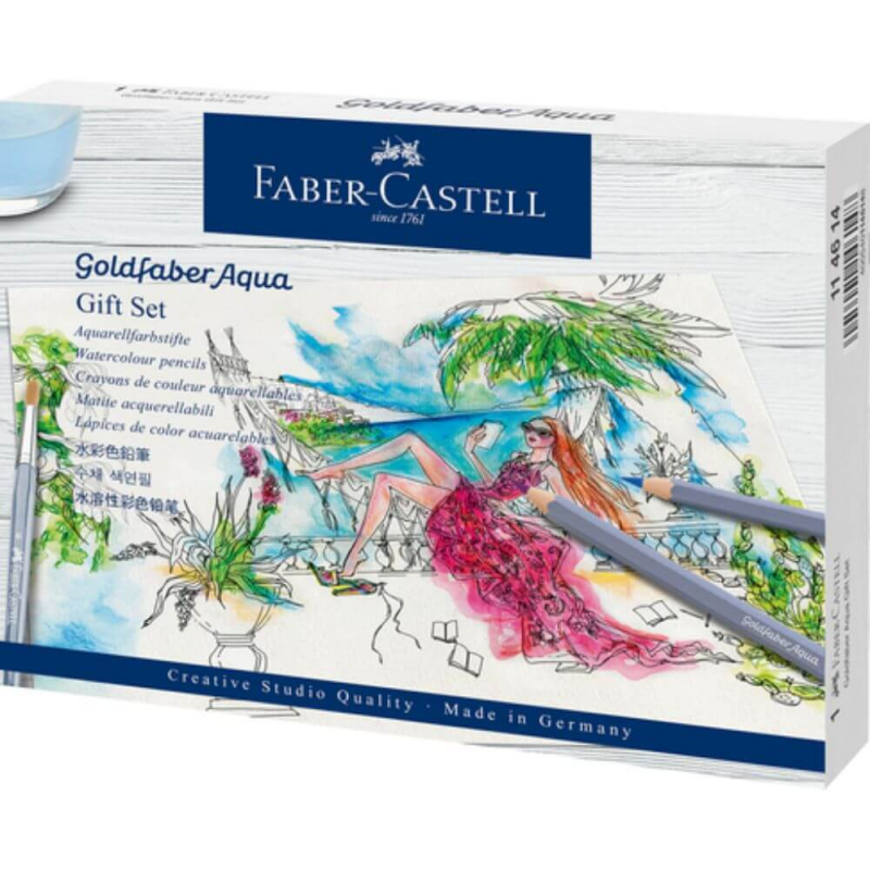 Set 40 Creioane Colorate Acuarela Faber-Castell Goldfaber Aqua Studio Box