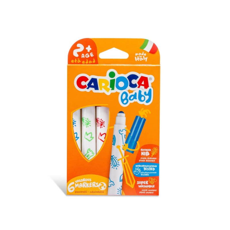  Set 6 Carioci Carioca Baby, Non-Toxice, Set, 6 Culori 