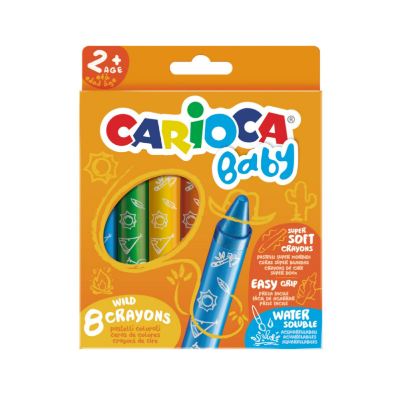 Set 8 Creioane Cerate Carioca Baby, 8 Culori
