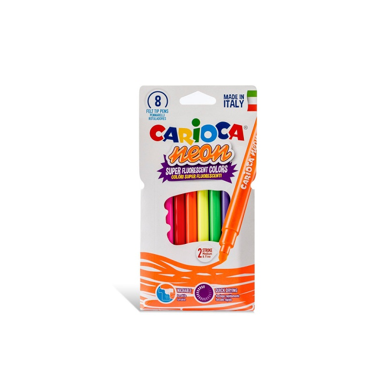 Carioca Lavabila, Varf 1-4.7mm, Fluorescenta, 8 Buc/cutie, Carioca Neon