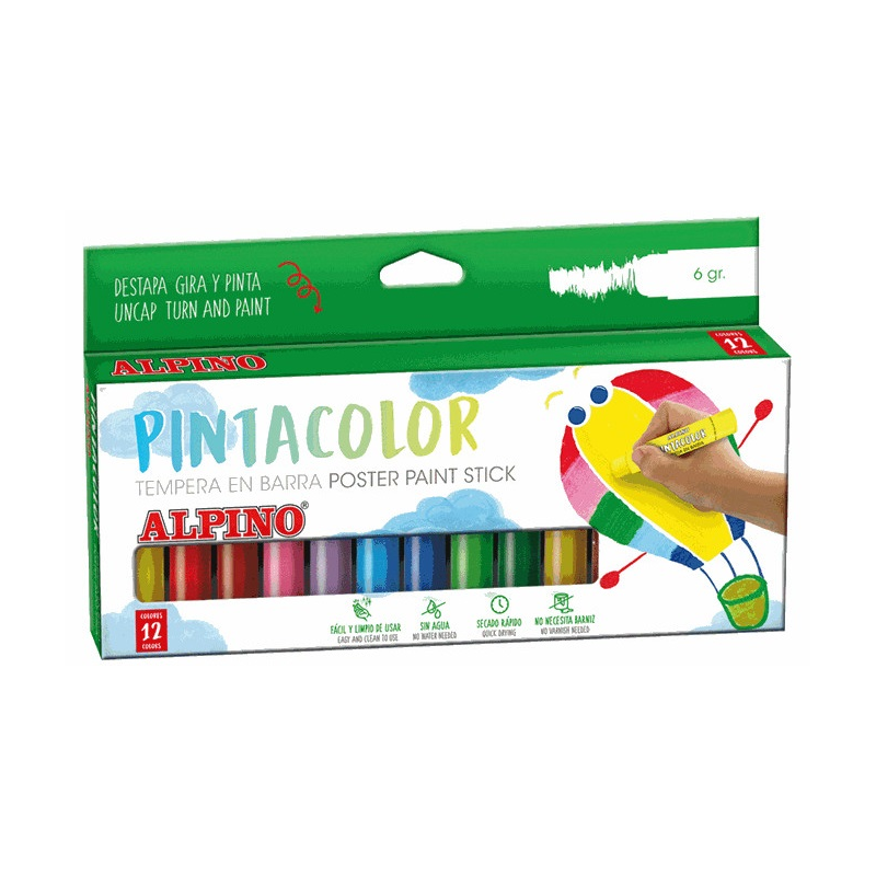 Creioane Tempera 12 Culori/cutie, Alpino Pintacolor
