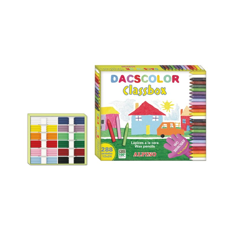  Creioane Cerate Semi-soft, Cutie Carton, 24 X 12 Culori/cutie, Alpino Dacscolor Economy Pack 