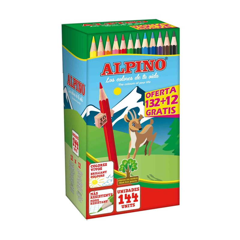  Creioane Colorate, Cutie Carton, 144 Buc/cutie, Alpino Festival 