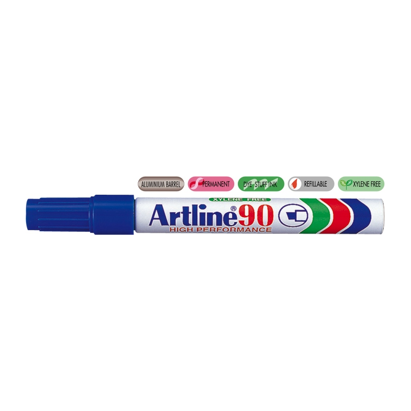 Permanent Marker Artline 90, Corp Metalic, Varf Tesit 2.0-5.0mm - Albastru