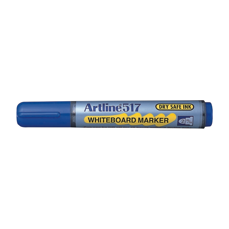 Marker Pentru Tabla De Scris Artline 517 - Dry Safe Ink, Varf Rotund 2.0mm - Albastru