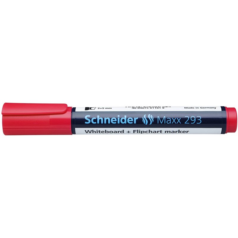 Marker Schneider Maxx 293, Pentru Tabla De Scris+flipchart, Varf Tesit 2-5mm - Rosu