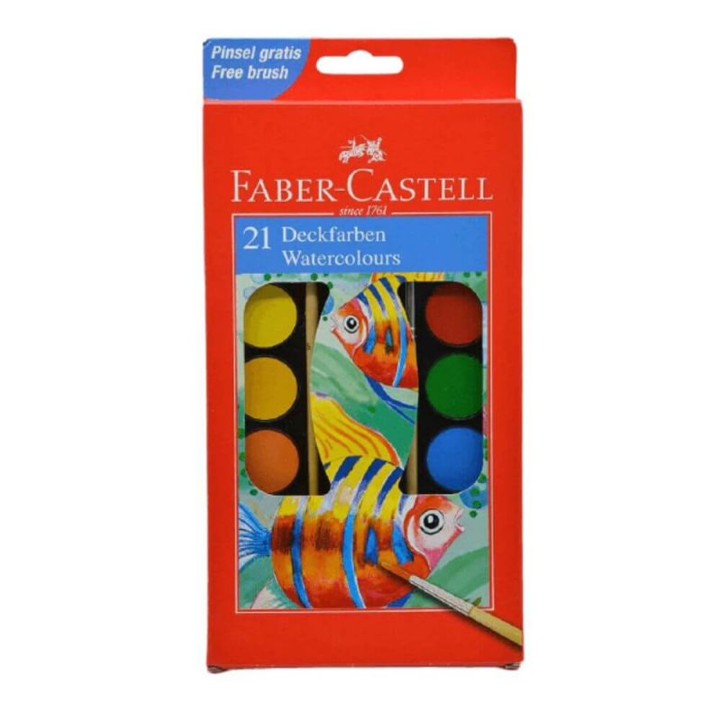  Acuarele cu Pensula Faber-Castell Connector, 30 mm, 21 Culori 