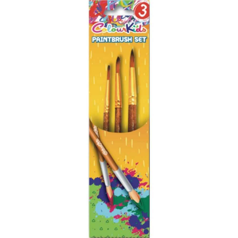  Set Pensule pentru Pictura Colour Kids cu Varf Ascuti, Nr. Pensule 3/7/11, 3 Buc/Set 