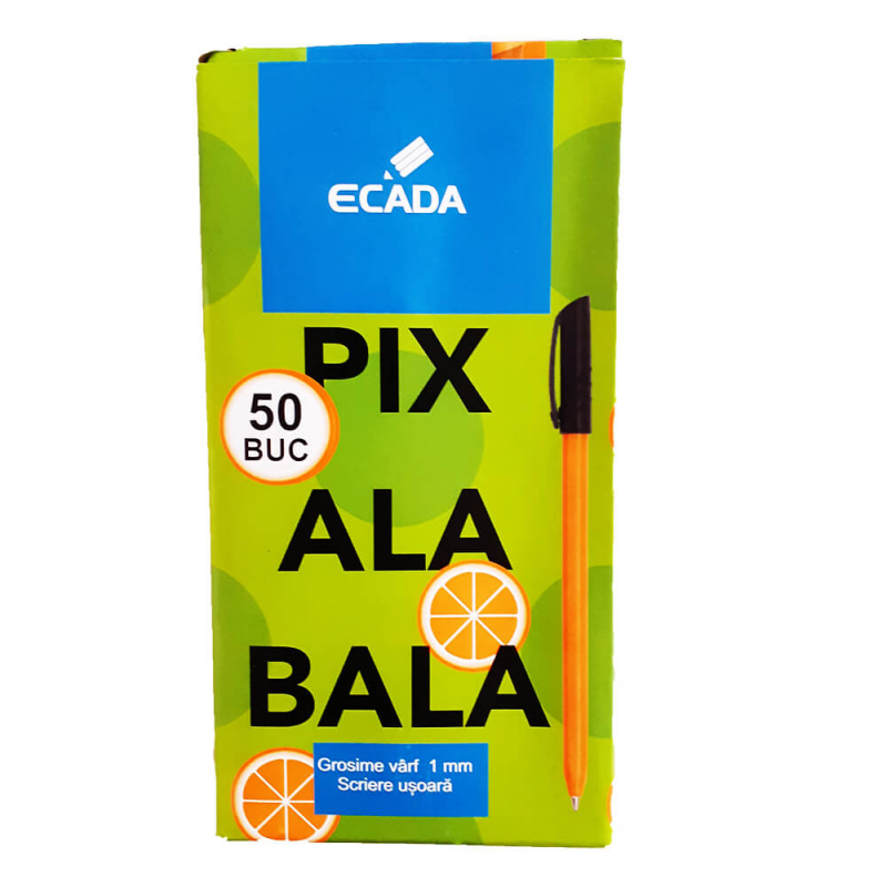 Pix ECADA Ala Bala, 50 Buc/Set, Varf 1 mm, Mina Albastra, Corp din Plastic