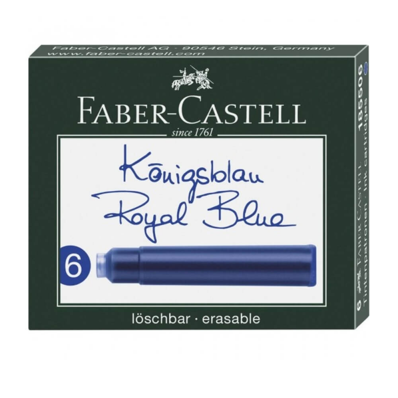 Set 6 Cartuse cu Cerneala Faber-Castell, Albastra