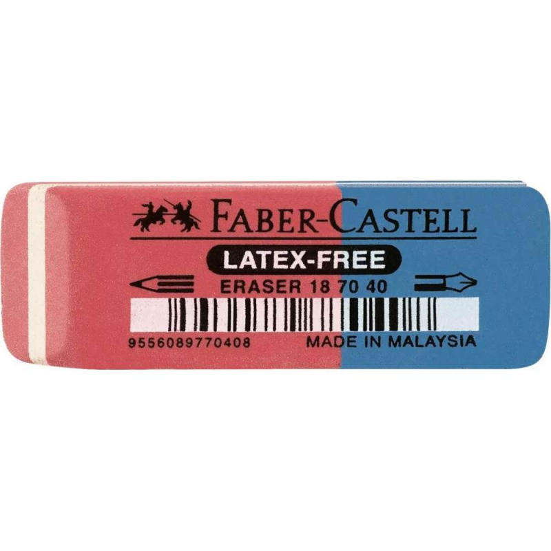 Radiera Combinata Faber-Castell 7070 40, Rosu/Albastru