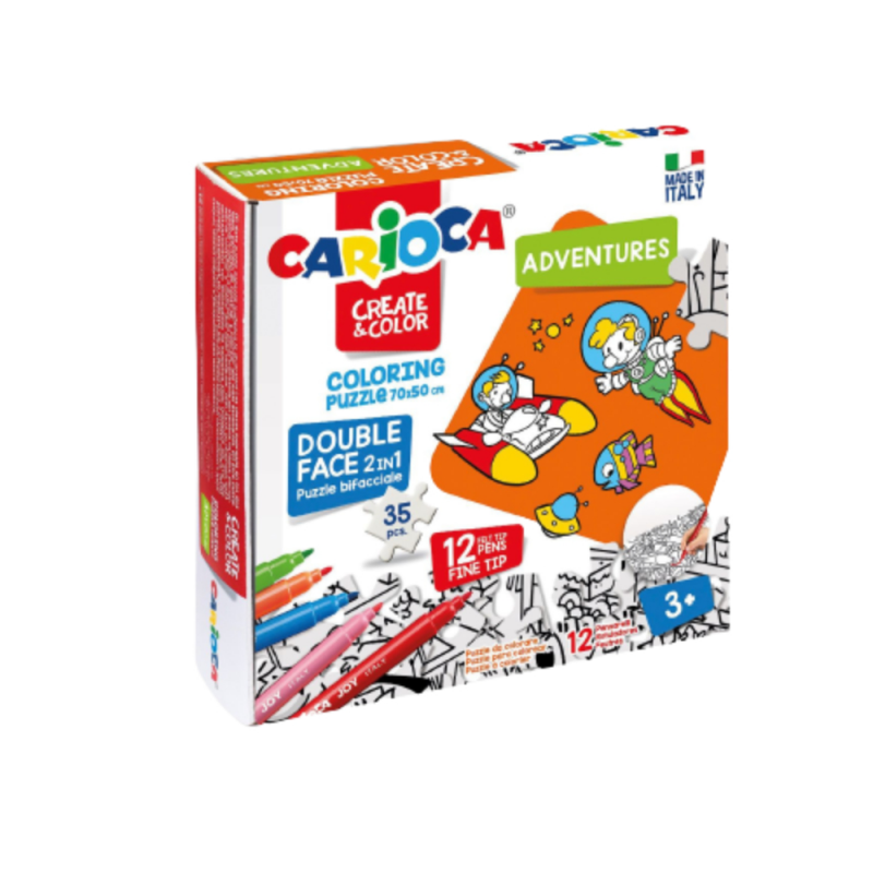 Set Puzzle si 12 Carioci Adventure Baby Carioca, 35 Piese, Multicolor