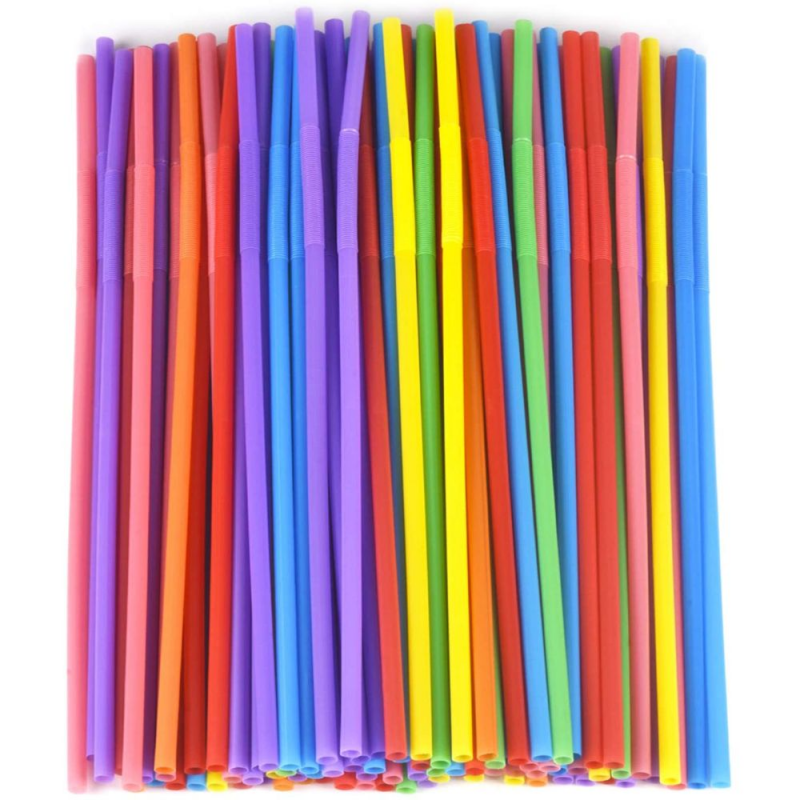  Paie Flexibile Lungi din Plastic POPPY, 50 Buc/Set, 270x6 mm, Diverse Culori 