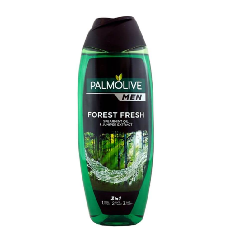  Gel de Dus PALMOLIVE Men Forest Fresh, 500 ml, cu Extract de Ienupar si Ulei de Menta, 3 in 1 