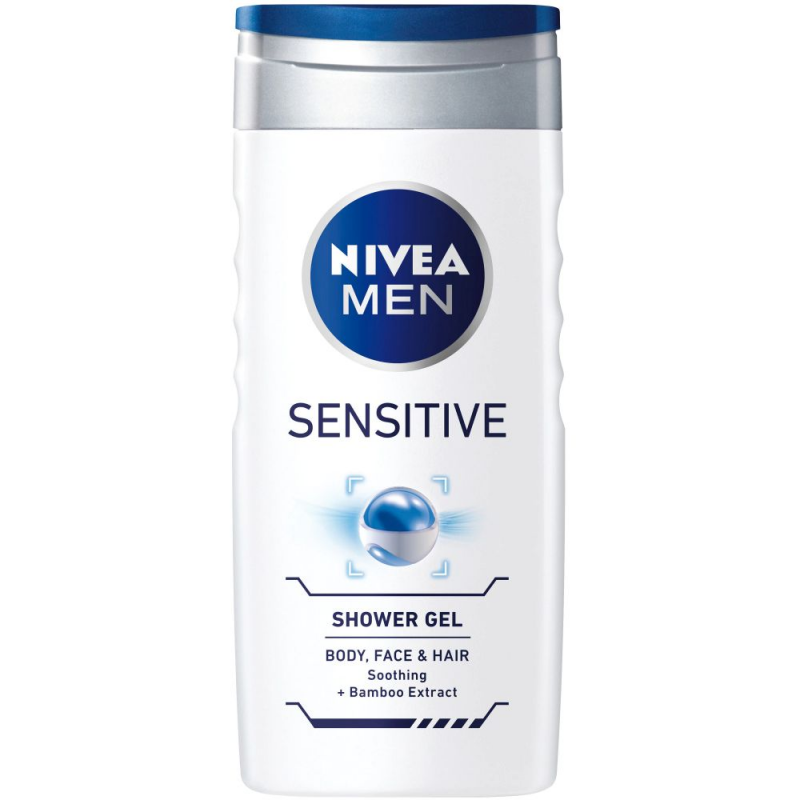  Gel de Dus NIVEA Men Sensitive, 500 ml, cu Extract de Bambus 