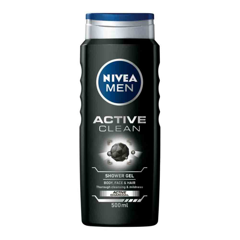  Gel de Dus Nivea Man Active Clean, 500 ml 