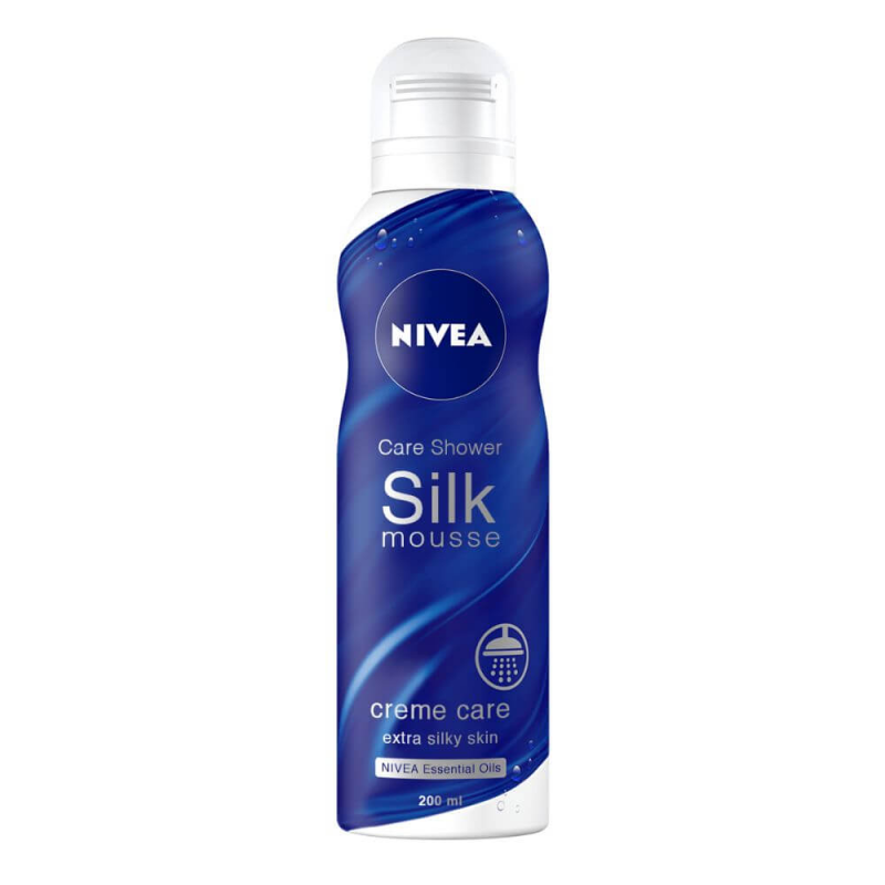  Spuma Dus NIVEA Silk Mousse, 200 ml, cu Uleiuri Esentiale 
