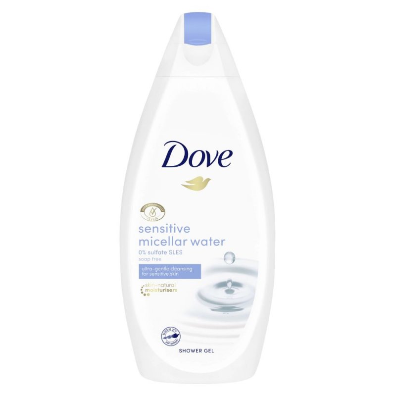  Gel de Dus Dove Sensitive Micellar Water, 500 ml, pentru Piele Sensibila, pentru Femei 