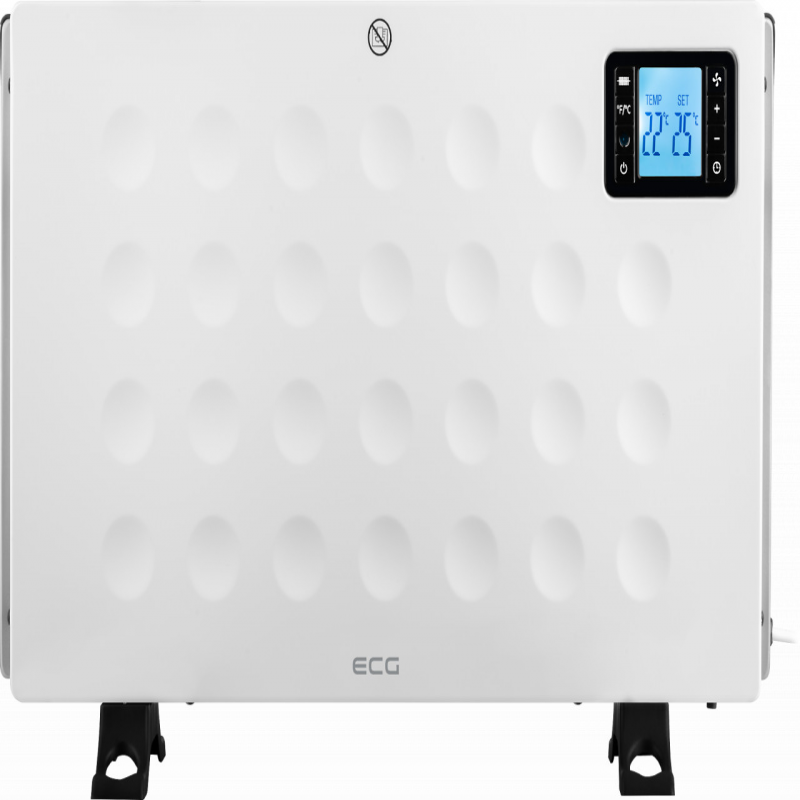  Convector electric de podea ECG TK 2080 DR alb, 2000 W, 3 trepte, termostat, LCD 