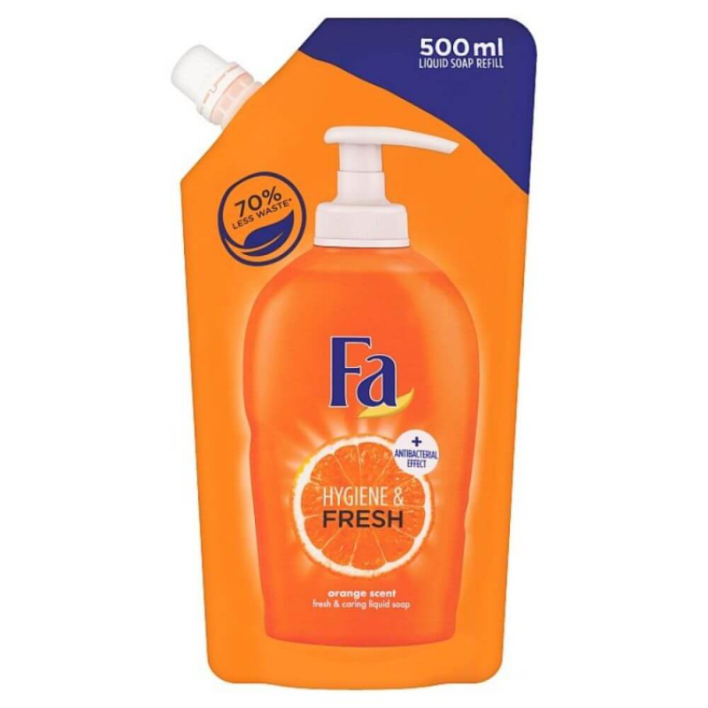 Rezerva Sapun Lichid FA Hygiene & Fresh Orange, 500 ml, Efect Antibacterian 