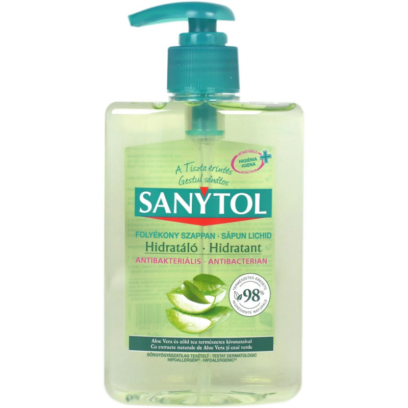  Sapun Lichid Antibacterian Sanytol, 250 ml, cu Aloe Vera si Ceai Verde 