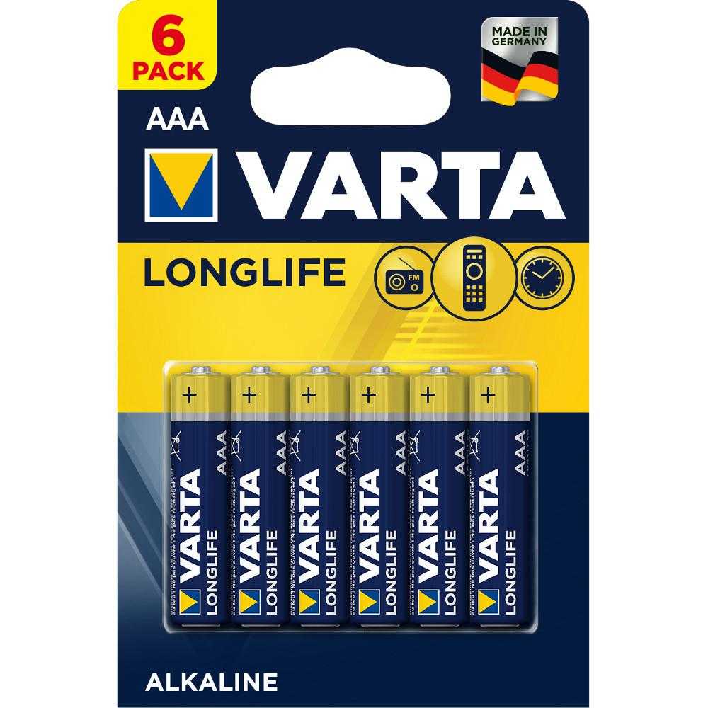 Baterie Varta Longlife AAA, alcaline, 6 buc