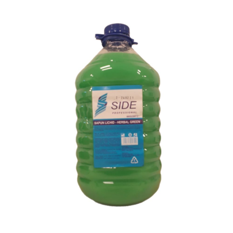  Sapun Lichid Herbal Green, Side Professional, 5 L 