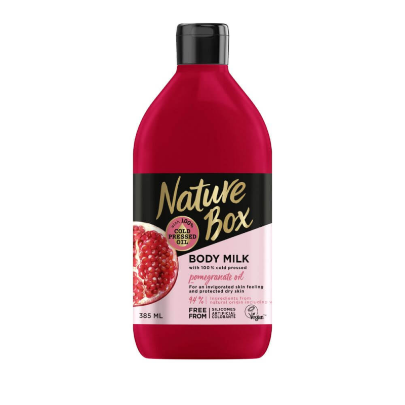  Lapte de Corp NATURE BOX Pomegranate Oil, 385 ml, Ulei Presat la Rece din Rodie 