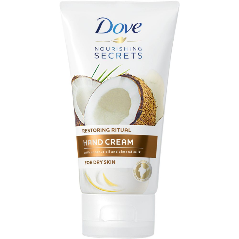 Crema de Maini Dove Nourishing Secrets, 75 ml, cu Ulei de Cocos si Lapte de Migdale