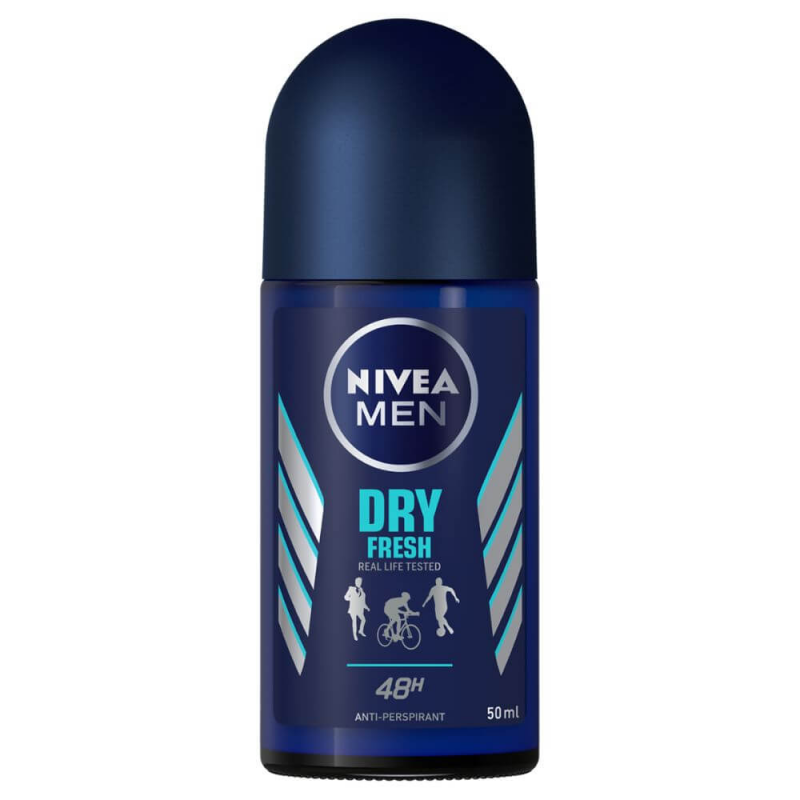  Deodorant Roll On Anti-Perspirant NIVEA Men Dry Fresh, 50 ml, Protectie pana la 48h 