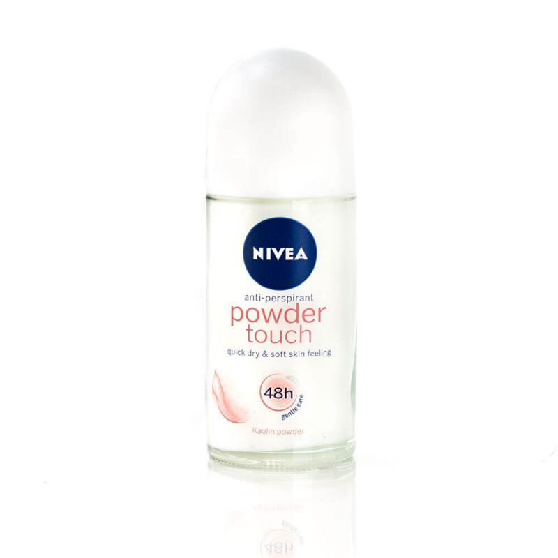  Deodorant Roll On Anti-Perspirant NIVEA Powder Touch, 50 ml, Protectie pana la 48h 