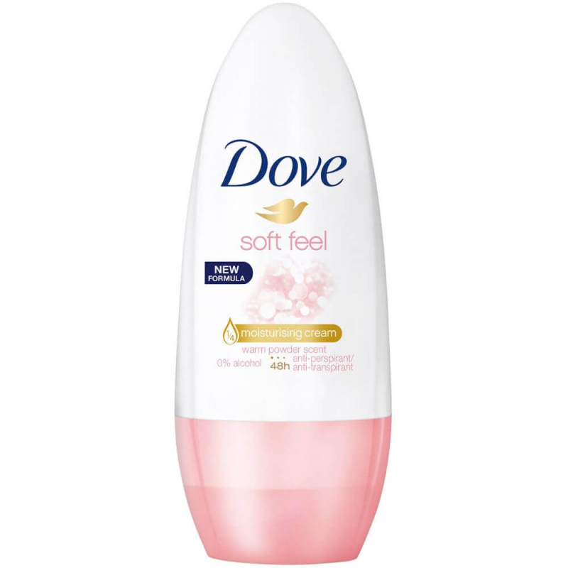  Deodorant Roll-On Dove Soft Feel, 50 ml, Protectie 48 h 