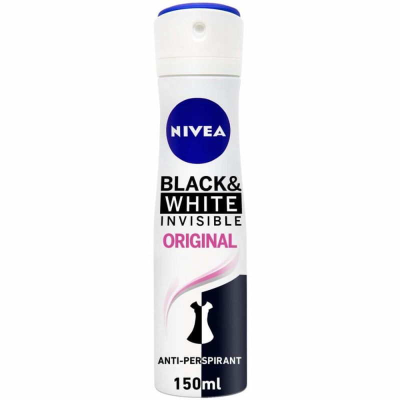  Spray Deodorant Nivea Black&White Invisible Clear, 150 ml 