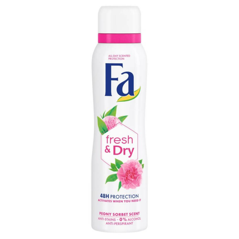 Deodorant Spray FA, Bujori, 150 ml, 48 h Protectie, Formula Vegana